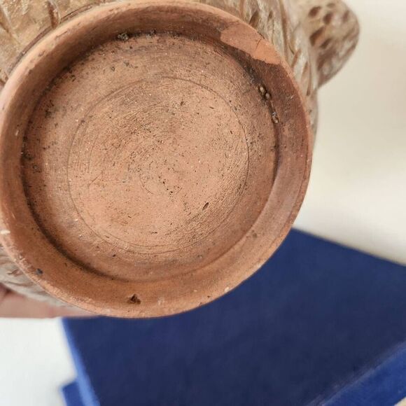 Carved clay teapot pottery tan earthenware stoneware home decor neutral Earth to - Picture 6 of 6